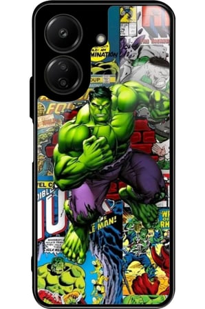 Xiaomi Redmi 13C Uyumlu Hulk Tasarımlı Parlak Silikon Kılıf