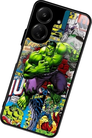 Xiaomi Redmi 13C Uyumlu Hulk Tasarımlı Parlak Silikon Kılıf