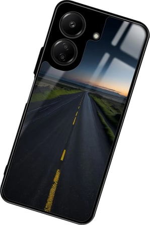Xiaomi Redmi 13C Uyumlu Yol Tasarımlı Parlak Silikon Kılıf