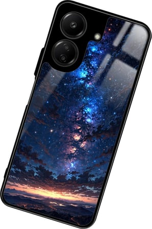 Xiaomi Redmi 13C Uyumlu Soyut Sanat Tasarımlı Parlak Silikon Kılıf