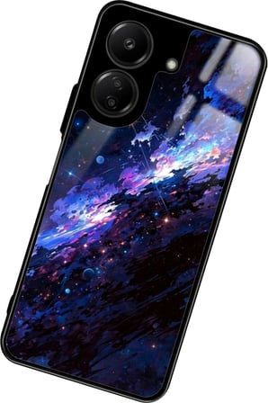 Xiaomi Redmi 13C Uyumlu Soyut Sanat Tasarımlı Parlak Silikon Kılıf