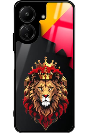 Xiaomi Redmi 13C Uyumlu Aslan Tasarımlı Parlak Silikon Kılıf