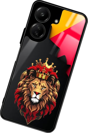 Xiaomi Redmi 13C Uyumlu Aslan Tasarımlı Parlak Silikon Kılıf