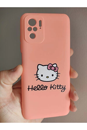 Xiaomi Redmi Note 10s Hello Kitty Tasarım Telefon Boyun Askılı Set Kılıf