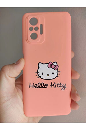 Xiaomi Redmi Note 10 Pro Hello Kitty Tasarım Telefon Boyun Askılı Set Kılıf