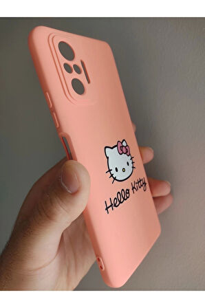 Xiaomi Redmi Note 10 Pro Hello Kitty Tasarım Telefon Boyun Askılı Set Kılıf
