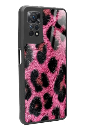 Xiaomi Redmi Note 11 Pro Uyumlu Pembe Leopar Tasarımlı Parlak Silikon Kılıf