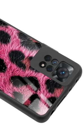 Xiaomi Redmi Note 11 Pro Uyumlu Pembe Leopar Tasarımlı Parlak Silikon Kılıf