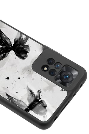Xiaomi Redmi Note 11 Pro Uyumlu Siyah Kurdele Tasarımlı Parlak Silikon Kılıf
