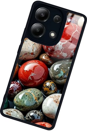 Xiaomi Redmi Note 13 4G Uyumlu Renkli Taş Tasarımlı Parlak Silikon Kılıf