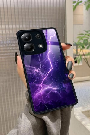 Xiaomi Redmi Note 13 4G Uyumlu Mor Şimşek Tasarımlı Parlak Silikon Kılıf