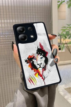 Xiaomi Redmi Note 13 4G Uyumlu Aslan Tasarımlı Parlak Silikon Kılıf