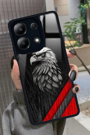 Xiaomi Redmi Note 13 4G Uyumlu Kartal Tasarımlı Parlak Silikon Kılıf