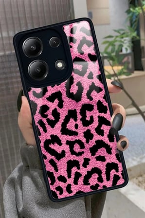 Xiaomi Redmi Note 13 Pro 4G Uyumlu Pembe Leopar Tasarımlı Parlak Silikon Kılıf