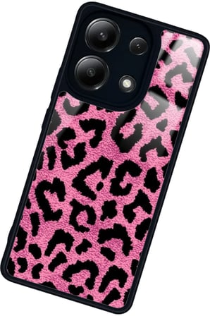 Xiaomi Redmi Note 13 Pro 4G Uyumlu Pembe Leopar Tasarımlı Parlak Silikon Kılıf
