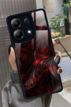 Xiaomi Redmi Note 13 Pro 4G Uyumlu Bordo Tasarımlı Parlak Silikon Kılıf