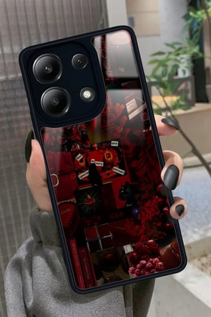 Xiaomi Redmi Note 13 Pro 4G Uyumlu Bordo Poster Tasarımlı Parlak Silikon Kılıf