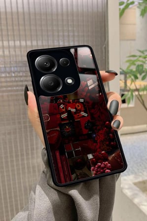 Xiaomi Redmi Note 13 Pro 4G Uyumlu Bordo Poster Tasarımlı Parlak Silikon Kılıf