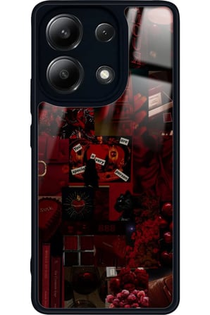 Xiaomi Redmi Note 13 Pro 4G Uyumlu Bordo Poster Tasarımlı Parlak Silikon Kılıf