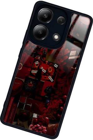 Xiaomi Redmi Note 13 Pro 4G Uyumlu Bordo Poster Tasarımlı Parlak Silikon Kılıf