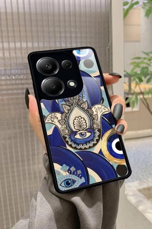 Xiaomi Redmi Note 13 Pro 4G Uyumlu Nazar Boncuğu Tasarımlı Parlak Silikon Kılıf