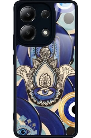Xiaomi Redmi Note 13 Pro 4G Uyumlu Nazar Boncuğu Tasarımlı Parlak Silikon Kılıf