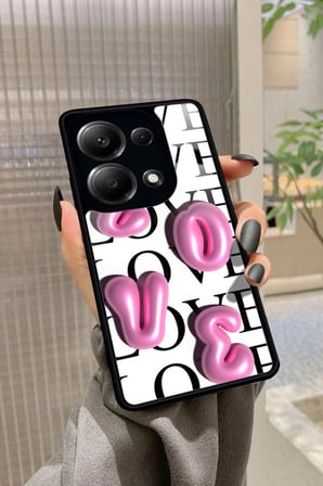 Xiaomi Redmi Note 13 Pro 4G Uyumlu Love Yazılı Parlak Silikon Kılıf