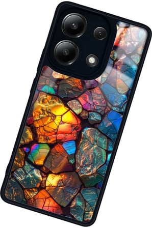 Xiaomi Redmi Note 13 Pro 4G Uyumlu Renkli Taş Tasarımlı Parlak Silikon Kılıf