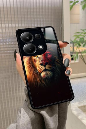 Xiaomi Redmi Note 13 Pro 4G Uyumlu Aslan Tasarımlı Parlak Silikon Kılıf