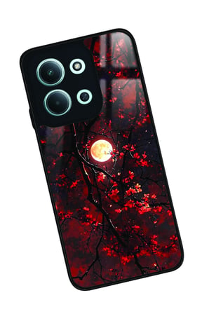 Xiaomi Redmi 15C Uyumlu Van Gogh Kırmızı Ağaç Tablo Tasarımlı Parlak Silikon Kılıf