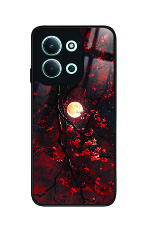 Xiaomi Redmi 15C Uyumlu Van Gogh Kırmızı Ağaç Tablo Tasarımlı Parlak Silikon Kılıf