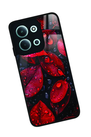 Xiaomi Redmi 15C Uyumlu Kırmızı Yaprak Tasarımlı Parlak Silikon Kılıf
