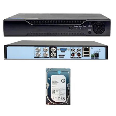 Xmeye 4 Kanal Dvr Kayıt Cihazı + 3.5" 1 Tb Hdd Set