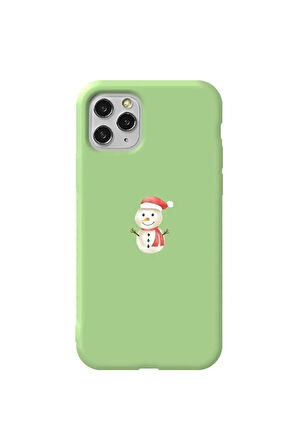 Iphone 11 Pro Max Uyumlu Açik Yesil Renkli Silikon Telefon Kilifi - Snowman