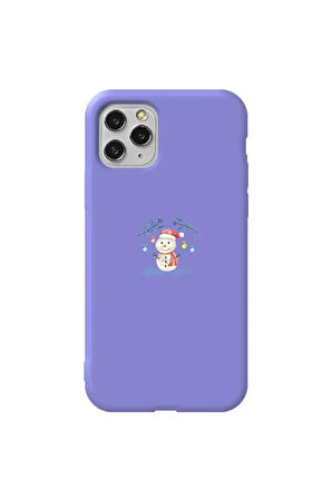 Iphone 11 Pro Max Uyumlu Lila Renkli Silikon Telefon Kilifi  Sugar Snowman