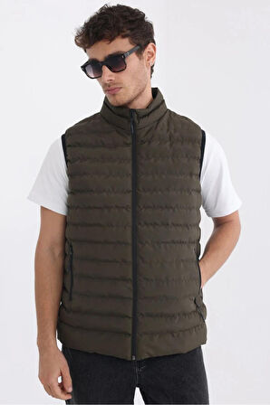 İçi Astarlı Su ve Rüzgar Geçirmez Cepli Erkek Yelek