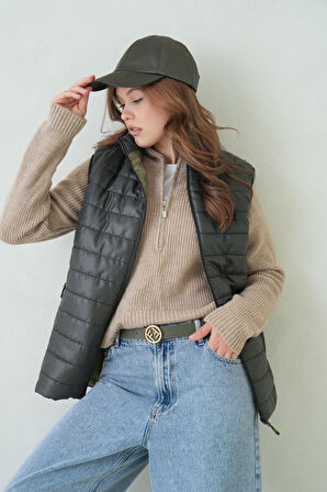 İçi Astarlı Su ve Rüzgar Geçirmez Cepli Kadın Yelek