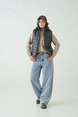 İçi Astarlı Su ve Rüzgar Geçirmez Cepli Kadın Yelek