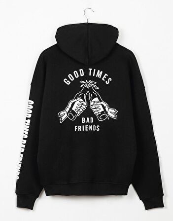 Good Times Bad Friends Kapşonlu Hoodie GF1172SY