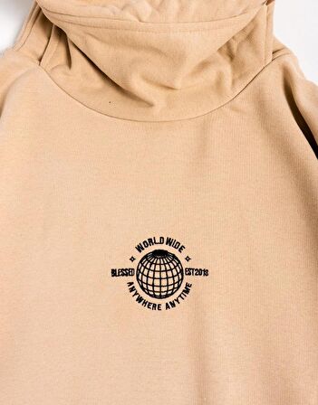 Worldwide Street Style Urban Erkek Kapşonlu Hoodie NF0317BJSY