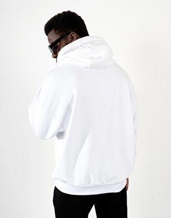 Street Style Half Zip Oversize Erkek Hoodie NF0336BY