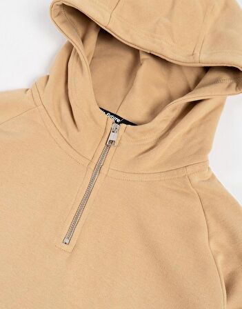 Street Style Yüksek Yaka Fermuarlı Oversize Erkek Hoodie NF0337BJ