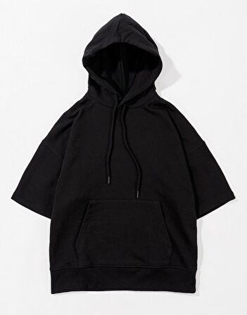 Kısa Kollu Erkek Kapşonlu Hoodie US3101SY