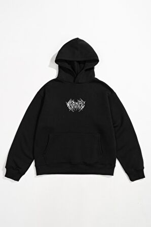 Brutal Nakış Oversize Erkek Hoodie UK1067SY