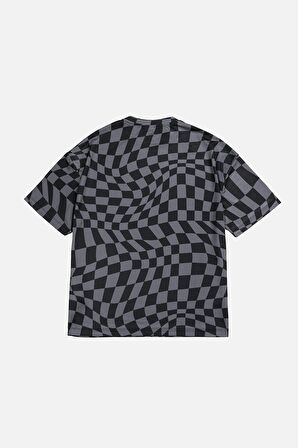 Tribal Checkered DryTech Oversize Erkek Tişört UK1161SYGR