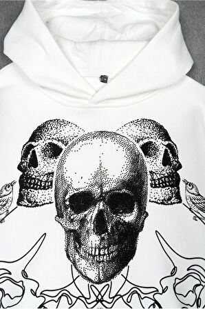 Skull Oversize Erkek Hoodie US3965BY