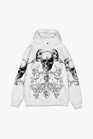 Skull Oversize Erkek Hoodie US3965BY