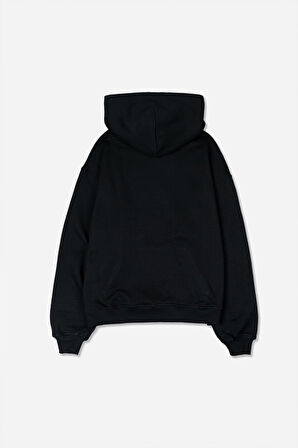 Siyah Basic  Erkek Kapşonlu Hoodie TH1010SY