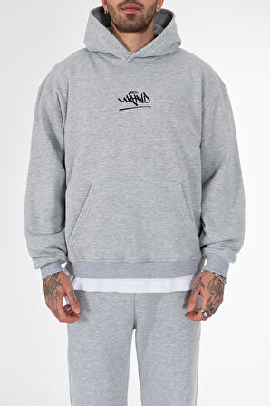 UKHWD Classic Logo Oversize Erkek Hoodie UK1267GRMJ