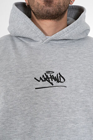 UKHWD Classic Logo Oversize Erkek Hoodie UK1267GRMJ